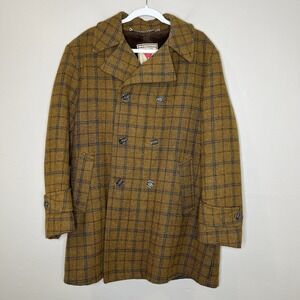 men VTG jacket Wool Plaid Gordon‎ Ferguson Field Of Stream Preppy 42 70s Retro